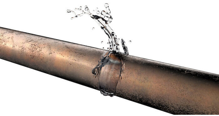 Slab Leak Broken Copper Pipe